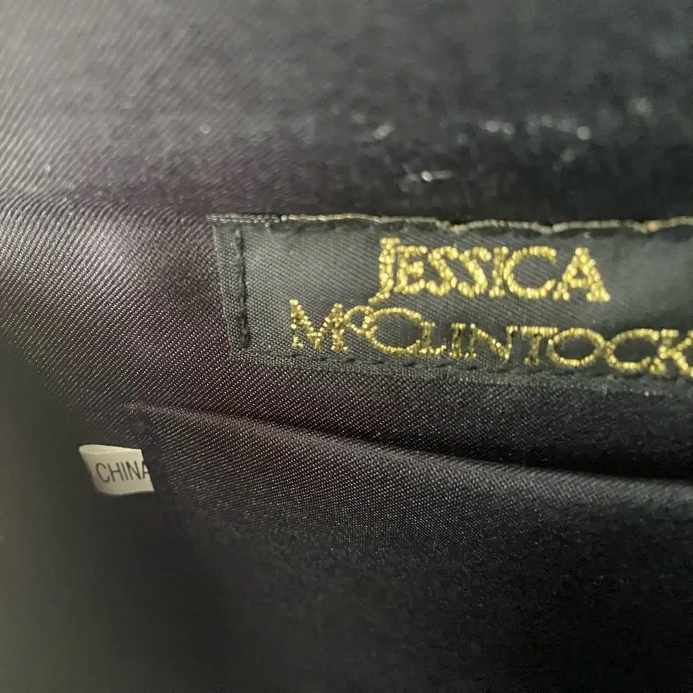 Jessica McClintock Satin Beaded Floral Evening mini bag